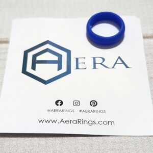 New AERA Silicone Blue Wedding Ring Band for Women Size 5